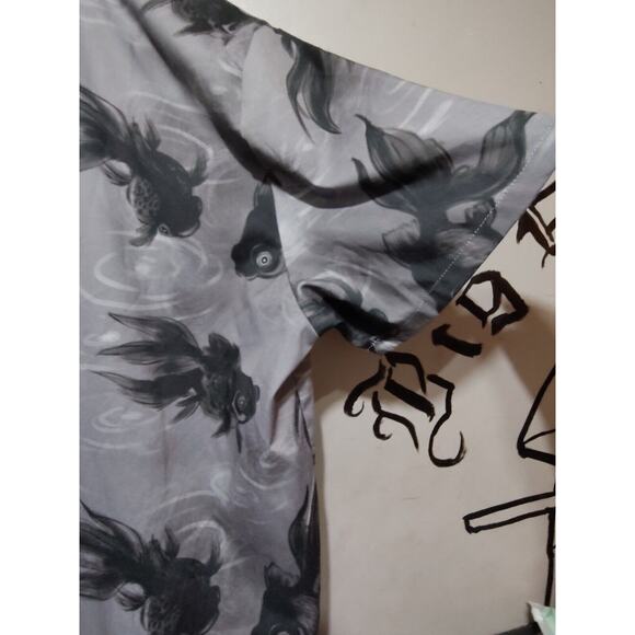 Black Moore Gold Fish Button Shirt Mens Medium - Picture 6 of 9